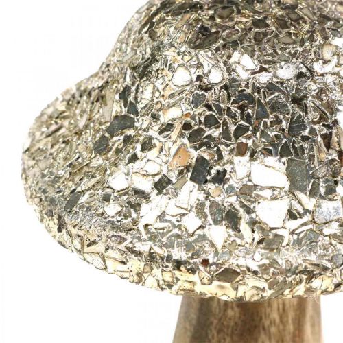 Floristik24 Deco champignon træ champignon med gyldent mosaikmønster H12cm