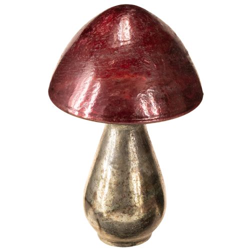 Floristik24 Dekorativ svampe rød stor glas efterårsdekoration Ø14cm H23cm