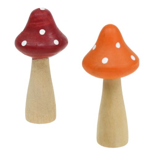 Floristik24 Dekorative svampe rød, orange 5,5 cm 12stk