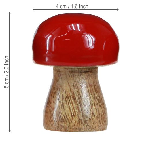 Artikel Dekorative svampe rødlakerede træsvampe champignoner H5cm Ø4cm 6 stk