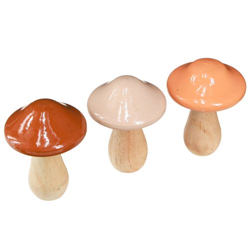 Artikel Dekorative træsvampe brun beige orange Ø7,5cm H10cm 3 stk