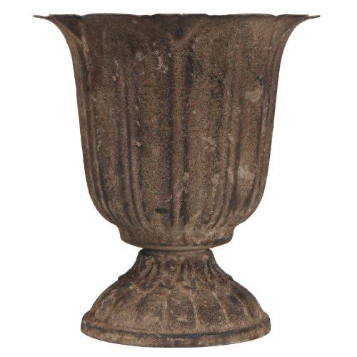 Floristik24 Dekorativ trofæ antik mini plantepotte gråbrun Ø12cm H13cm