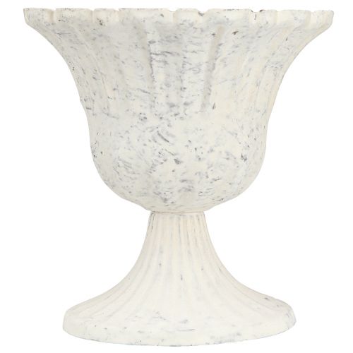 Floristik24 Dekorativ kop Antik Hvid Metal Kalk Shabby Chic Ø12cm H12cm