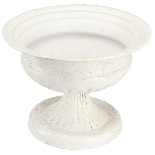 Floristik24 Dekorativ trofæ skål antik metal kop hvid Ø20cm H15cm