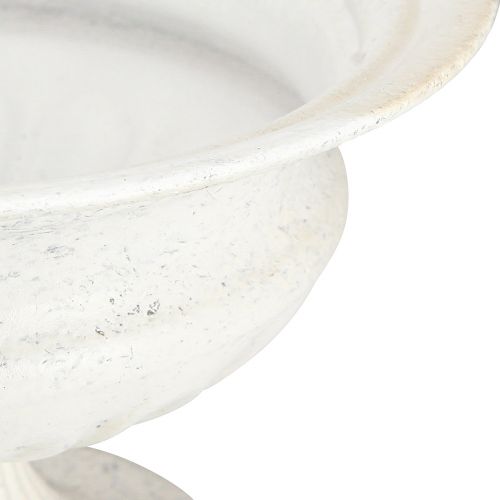 Floristik24 Dekorativ trofæ skål antik metal kop hvid Ø20cm H15cm