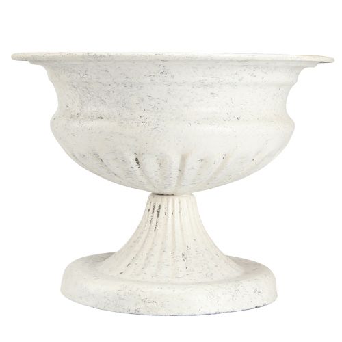 Floristik24 Dekorativ trofæ skål antik metal kop hvid Ø20cm H15cm