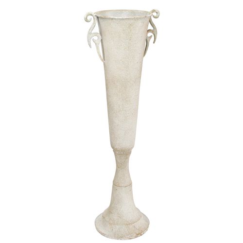 Artikel Dekorativ trofævase antik med hanke metalgrå Ø15cm H59cm