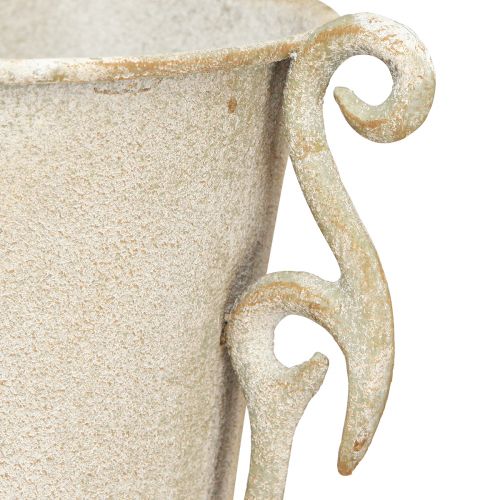 Artikel Dekorativ trofævase antik med hanke metalgrå Ø15cm H59cm