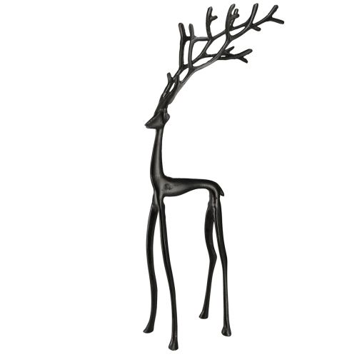 Floristik24 Dekorativ dekorationsfigur i rensdyrmetal i sort 15cmx8cmx53cm