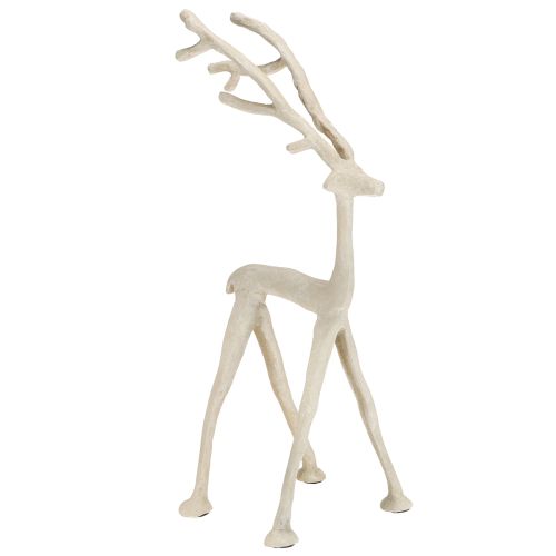 Floristik24 Dekorativ rensdyr metalfigur hjort grå ler optik H35cm