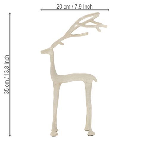 Artikel Dekorativ rensdyr metalfigur hjort grå ler optik H35cm