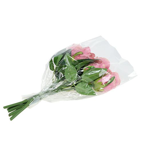 Floristik24 Deco rose Ø6cm lyserød L30cm 6stk