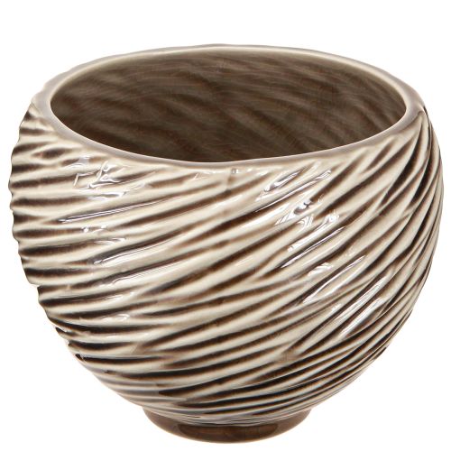 Artikel Dekorativ Skål Urtepotte Keramik Beige Brun Ø15cm 2stk