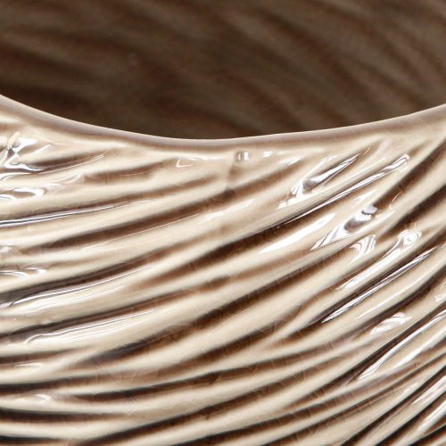 Artikel Dekorativ Skål Urtepotte Keramik Beige Brun Ø15cm 2stk