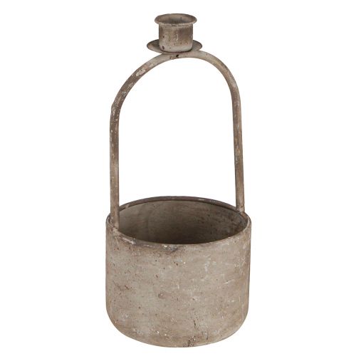Artikel Dekorativ skål med lysestage antik grå rust Ø11cm H23,5cm