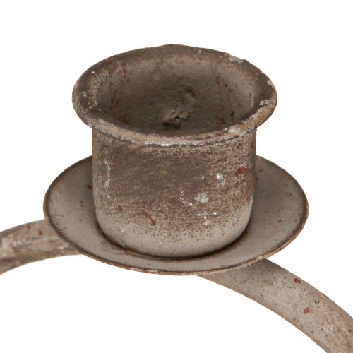 Artikel Dekorativ skål med lysestage antik grå rust Ø11cm H23,5cm