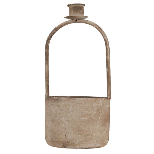 Artikel Dekorativ skål med lysestage antik grå rust Ø11cm H23,5cm