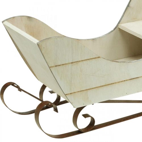 Floristik24 Dekorativ kane træ juleslæde natur 36×13×21cm