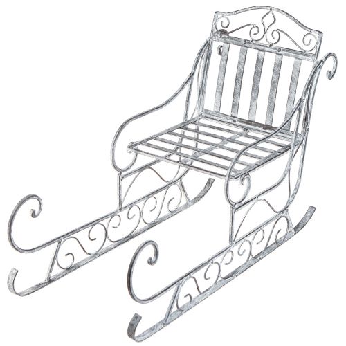 Floristik24 Dekorativ slæde hvidvasket slædemetal 47×21×32,5cm