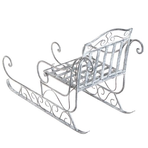 Floristik24 Dekorativ slæde hvidvasket slædemetal 47×21×32,5cm