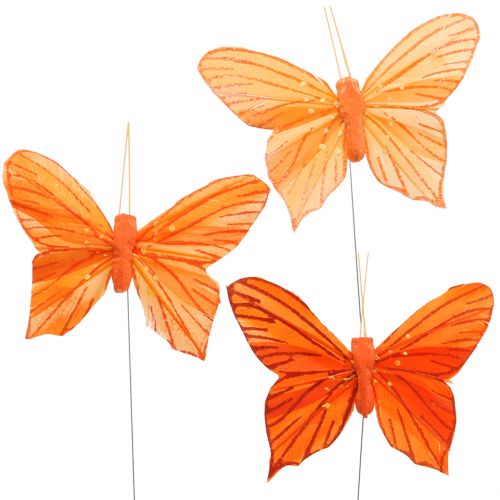 Floristik24 Deco sommerfugl appelsin 12 stk
