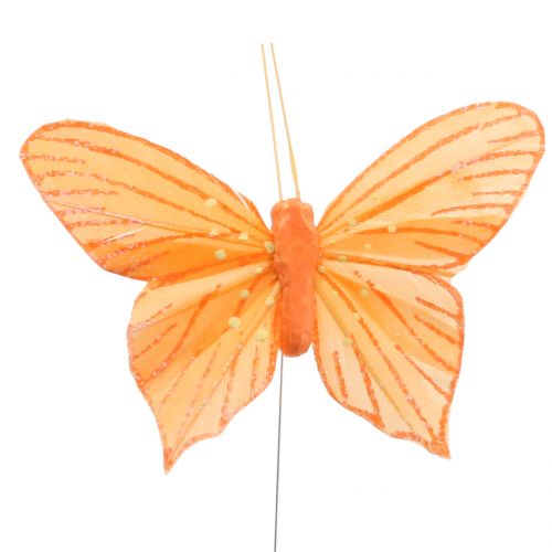 Floristik24 Deco sommerfugl appelsin 12 stk