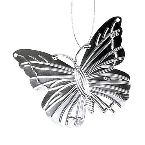 Artikel Dekorative sommerfugle til at hænge sølv 5cm 36stk