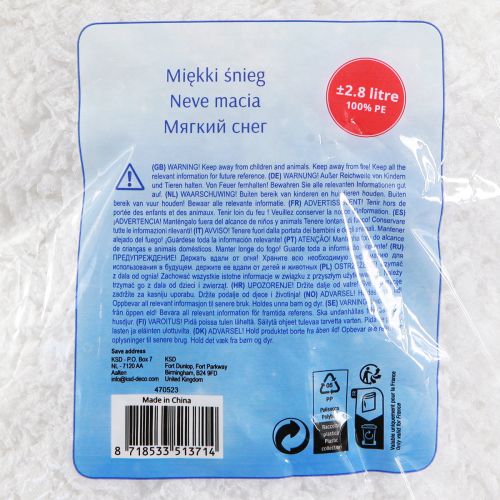 Artikel Dekorative snefnug hvid vinterdekoration hvid 2,8l