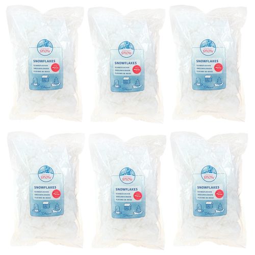 Artikel Dekorative snefnug, kunstig sne, fluffy, 40g × 6 stk