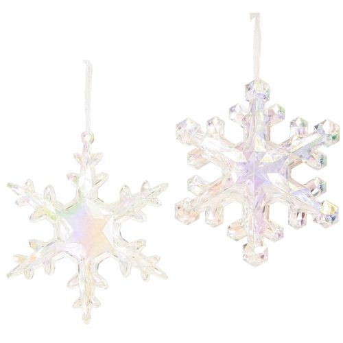 Floristik24 Dekorative snefnug vinterdekoration iriserende Ø14–15cm 2stk