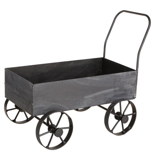 Artikel Dekorativ trillebør plantekasse metal antracit L30cm