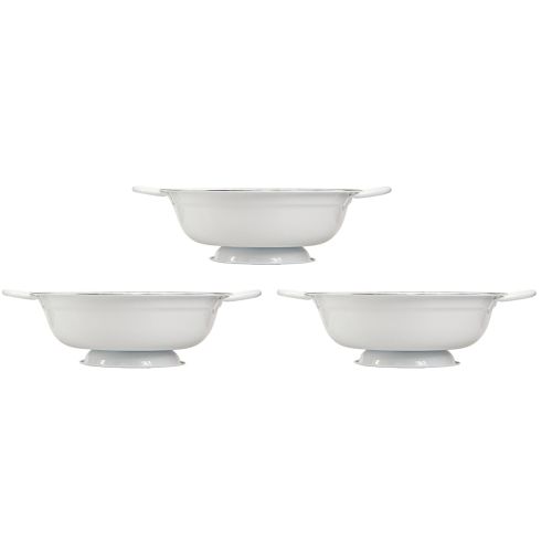 Artikel Dekorativ Skål Metal i Hvid Sort Vintage Ø20,5cm 3 stk