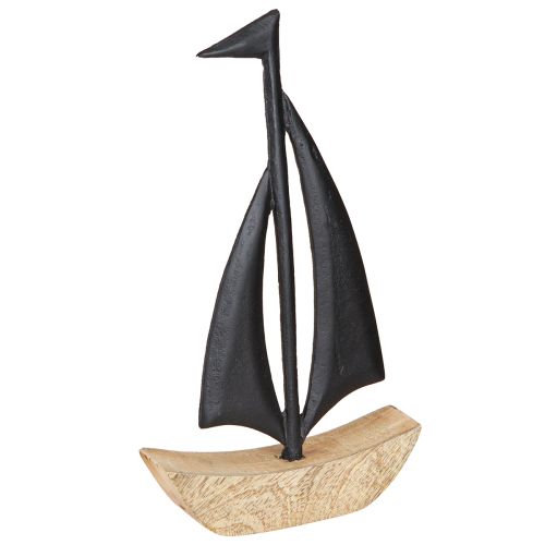 Floristik24 Dekorativ Sejlbåd Træ Metal i Natursort H30,5cm