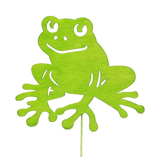 Floristik24 Dekorative pinde frøgrøn 7cm - 10cm 12stk