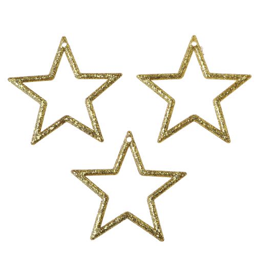 Dekorativ stjerne guld glitter bordpynt jul 4,5cm 120 stk