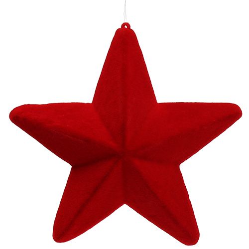 Floristik24 Dekorativ stjerne rød strømmet 20 cm