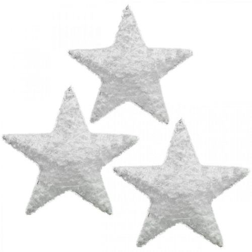 Julepyntstjerne Julepyntstjerne hvid H15cm 6stk