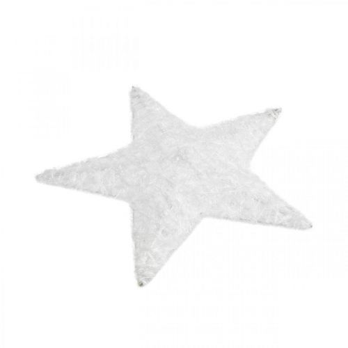 Floristik24 Julepynt stjerne Julepynt stjerne hvid uld H30cm