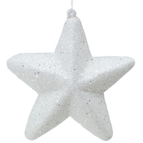 Artikel Dekorativ stjerne hvid til at hænge 20 cm