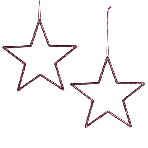 Dekorative stjerner Juletræspynt Berry Glitter Ø12cm 12 stk