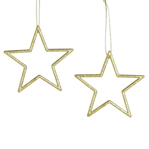 Dekorative stjerner Juletræspynt guldglimmer 7,5cm 40 stk