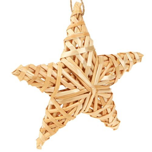 Dekorative stjerner juletræspynt rottingstjerner 14,5 cm 3 stk.