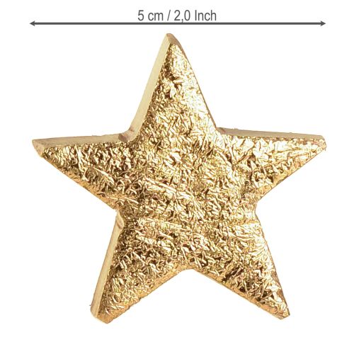 Artikel Dekorative stjerner træstjerner guld naturlig mangotræ Ø5cm 12 stk