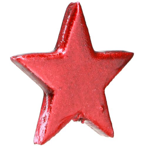 Artikel Dekorative Stjerner Rød Metallic Scatter Dekoration – 2. valg – Ø5cm 36 stk.