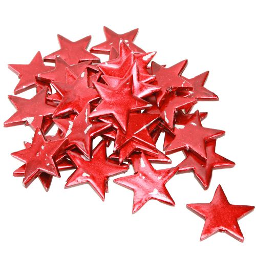 Artikel Dekorative Stjerner Rød Metallic Scatter Dekoration – 2. valg – Ø5cm 36 stk.