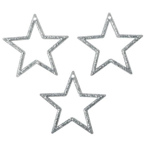 Artikel Dekorative stjerner sølvglimmer julestjerner 4,5cm 120 stk