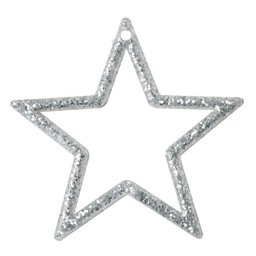 Artikel Dekorative stjerner sølvglimmer julestjerner 4,5cm 120 stk