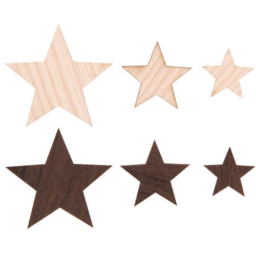 Floristik24 Dekorative julestjerner naturbrun Ø3,5–5,5cm 48 stk