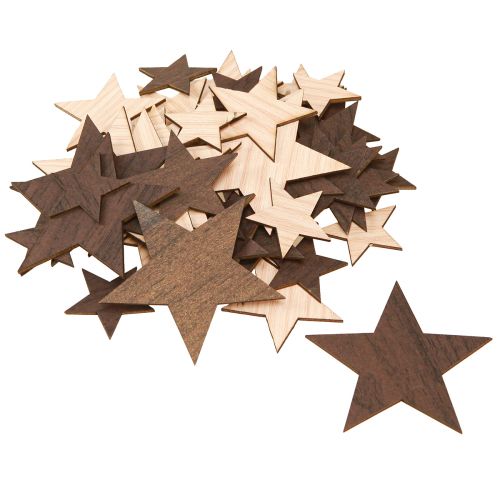 Artikel Dekorative julestjerner naturbrun Ø3,5–5,5cm 48 stk