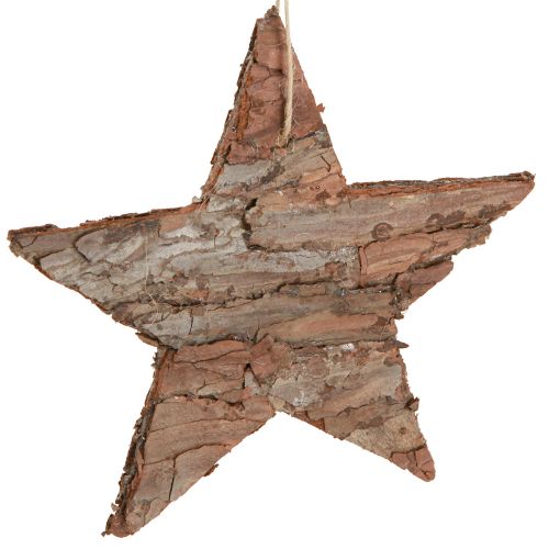 Artikel Dekorative stjerner til ophængning af fyrretræ stjerner natur 15cm 4 stk